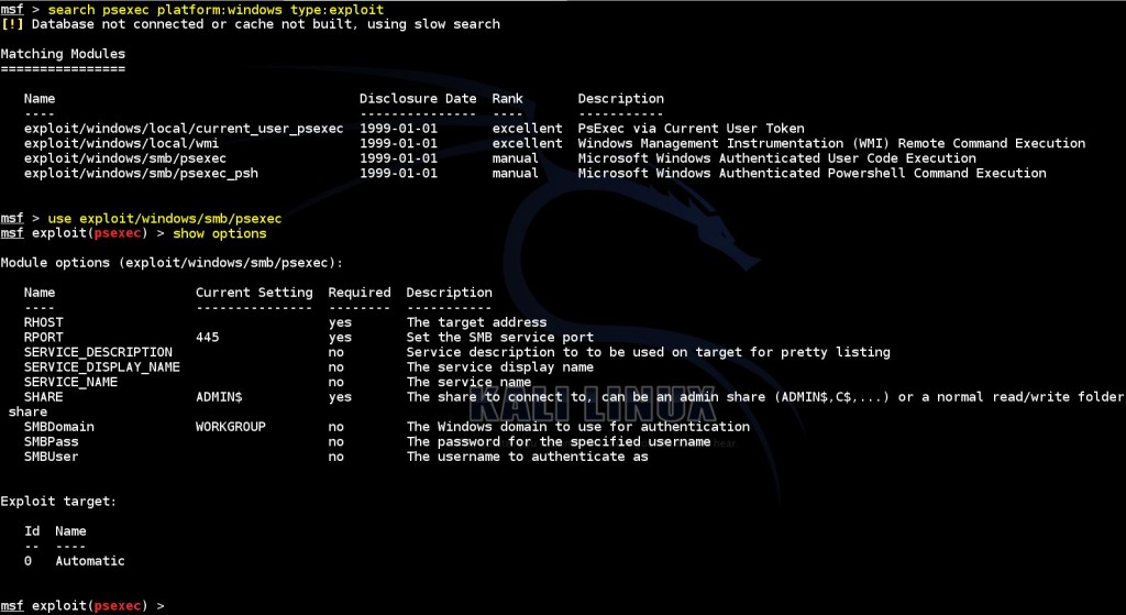 obtaining-meterpreter-session-by-using obtained-authentication-informations-via-msf-psexec-module-01